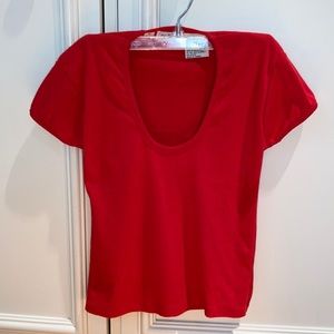 Red scoop neck top. Eclipse.